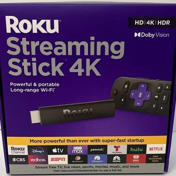 Roku - Streaming Stick+ 4K Streaming Device with Roku Voice Remote and TV Controls - Black