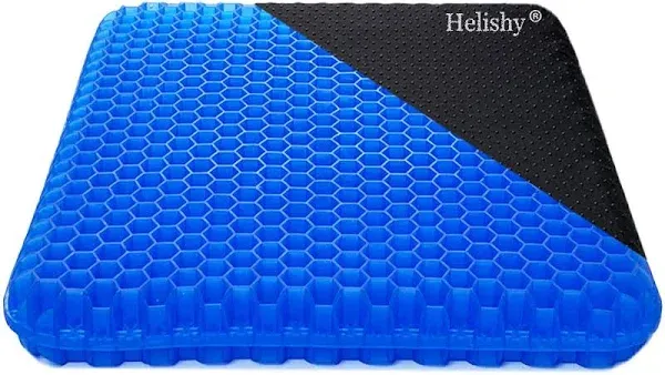 Helishy Gel Seat Cushion, Egg Seat Cushion Wheelchair Cushion with Non-Slip Cover, Breathable Chair Pads Honeycomb Design Absorbs Pressure Points for