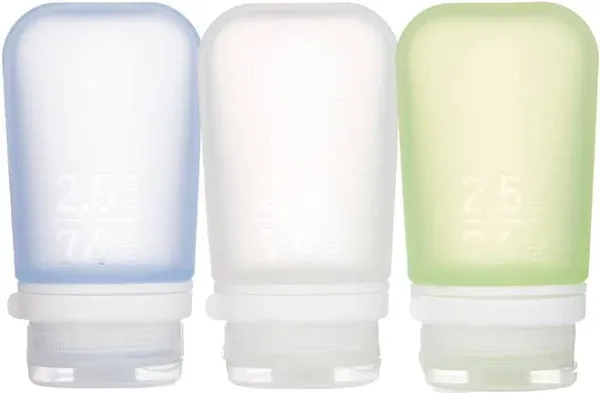 GoToob+ 3-Pack (Medium) | Refillable Silicone Travel Bottle | Locking Lid | F...