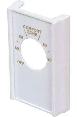 HDSupply White Double Pole Line Volt Thermostat Cover with Line Volt Knob for Old Style D22 - HVAC