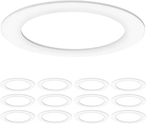 Sunco 6 Pack Goof Rings for 6 Inch Recessed Lights White Can Light Goof Trim ...