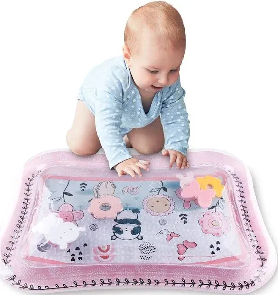 The Peanutshell Tummy Time Water Play Mat for Babies, Inflatable Sensory Developmental Toy, Newborn & Infant Baby Toys 0-6 Months, New Born Baby Essentials Must Haves for Girls