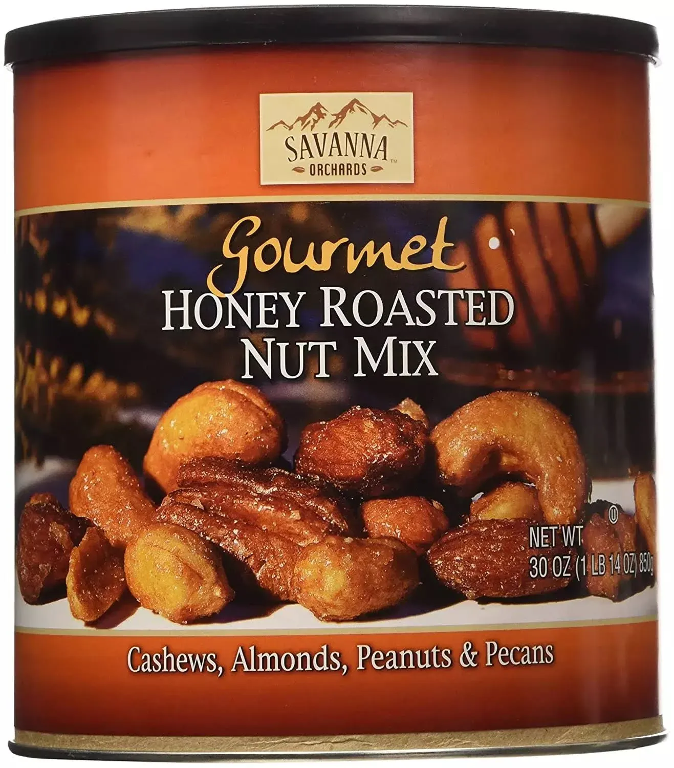 Savanna Orchards Gourmet Honey Roasted Nut Mix,Cashews,Al<wbr/>monds,Peanut,P<wbr/>ecan,30oz