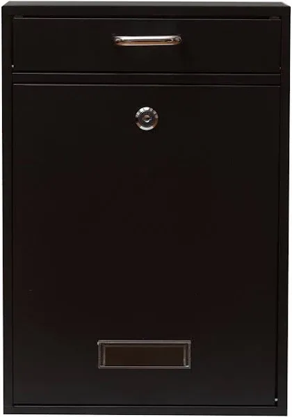 Large Wall Mounted Locking Vertical Dropbox Mailbox Safe And Secure Open Box