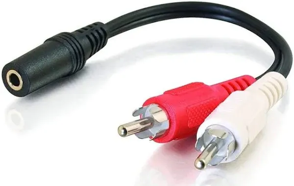 C2G 40424 Value Series One 3.5mm Stereo Female To Two RCA Stereo Male Y-Cable