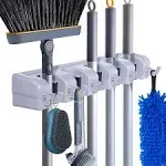 HYRIXDIRECT Mop and Broom Holder Wall Mount Heavy Duty Broom Garden Tool Organizer Mop Hanger Home Cleaning Supplies Organizatio 451320