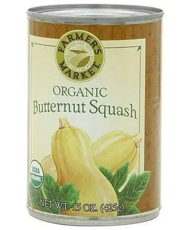 Farmer&#039;s Market Foods Organic Butternut Squash Puree, 15-Ounce Cans (Pack of 12)