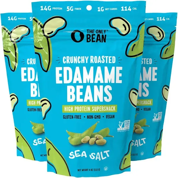 The Only Bean Crunchy Dry Roasted Edamame Snacks (Sea Salt),18 Ounce (Pack of 1)