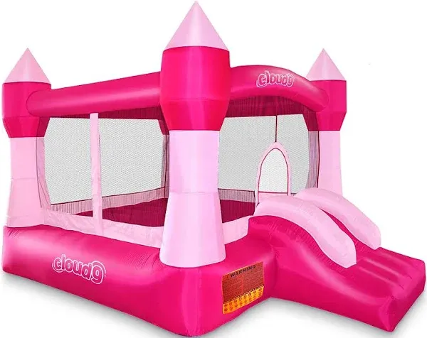 Cloud 9 Princess Bounce House, Pink Castle Inflatable Bouncer for Kids without B