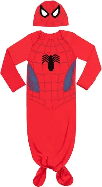 Marvel Avengers Spider-Man Baby Cosplay Sleeper Gown and Hat