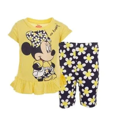 Disney Minnie Mouse Peplum T-Shirt and Bike Shorts Outfit Set Infant to Big Kid