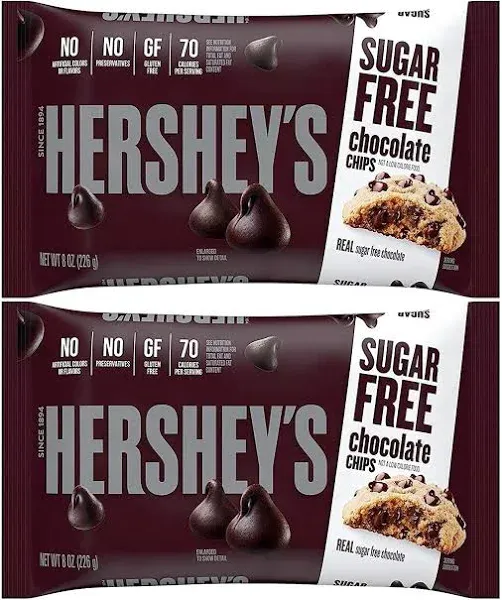 Hershey's Sugar Free Baking Chips 8 oz. (Pack of 2)