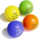 KDG Motivational Stress Balls(4 pack)For Kids And Adults,Stress Relief Ball With Quetos To Rrelieve Anxiety And Manage Anger As Gift