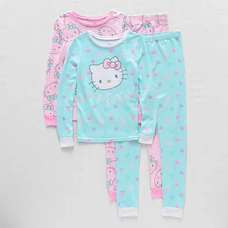 Girls 4-10 Hello Kitty Ultra Soft 4-Piece Pajama Set