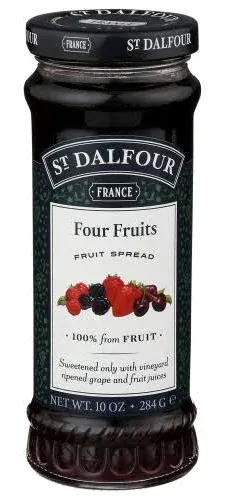 St. Dalfour Fruit Spread, Four Fruits - 10 oz jar