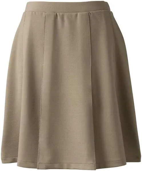 Lands' End School Uniform Girls Ponte Pleat Skirt at The Knee - 5 - Khaki