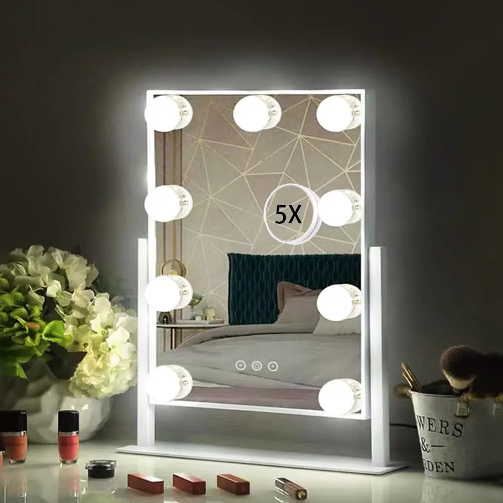 Gift-Worthy Hollywood Style Vanity Mirror with 3 Light Colors and Swivel Design