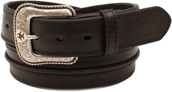 Ariat Black Leather Raised Pipe Belt available at boltranchstore.com