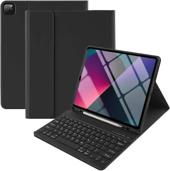 TaIYanG for iPad Air 13 inch M2 (2024) Case with Keyboard, Keyboard Case for iPad Pro 12.9 6th Generation 2022, Detachable Wireless Keyboard for iPad Pro 12.9 5th 2021 Case with Pencil Holder