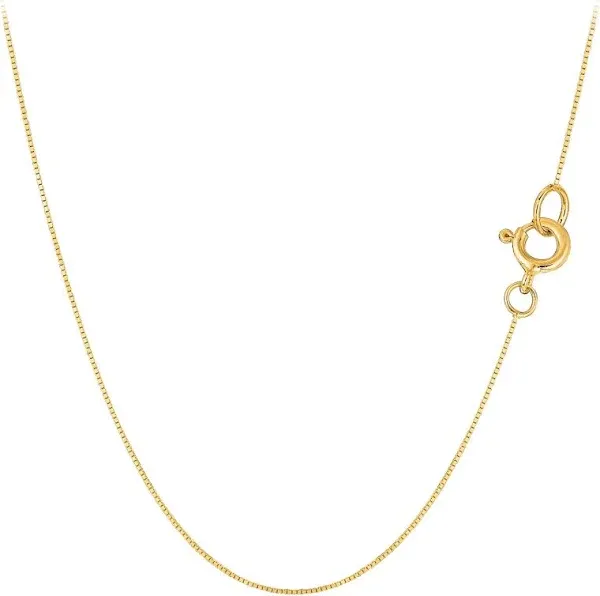 10K Yellow Solid Gold Box Chain Necklace