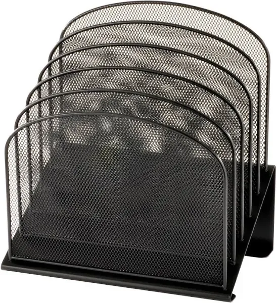 Safco Onyx Mesh Desk Organizer 5 Tiered Sections