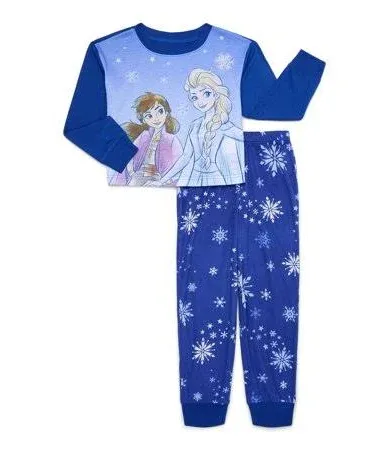 Disney Frozen Girls Long Sleeve Top and Pants Pajama Set, 2-Piece, Sizes 4-12