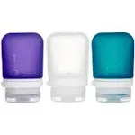 Humangear GoToob+ 3-Pack | Small - Clear/Purple/Teal