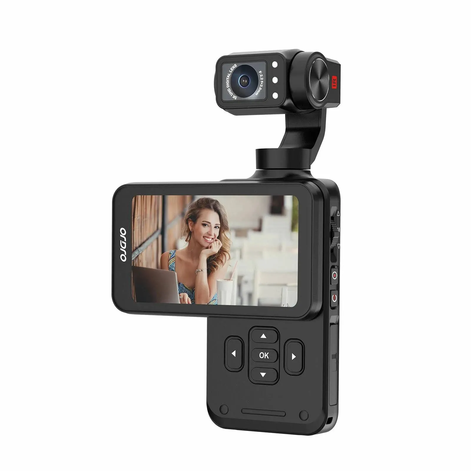 Ordro M5 Pocket Video Camera Action Vlogging Digital Camcorder 5K 3-Axis Face Tracking 3.5" Touch