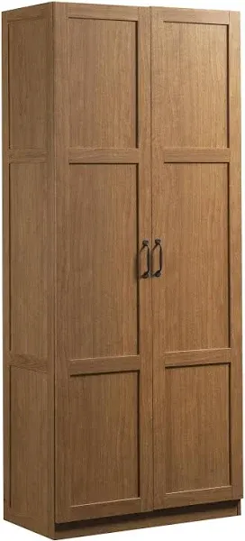 Sauder Select Storage Cabinet, Pantry Cabinet Kitchen Storage with Adjustable Shelves, Bathroom Storage Cabinet, in Highland Oak