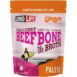 LonoLife Thai Curry Beef Bone Broth Powder Mix | Grass-Fed, 10g Protein | Collagen-Rich, Keto & Paleo Friendly | Natural Ingredients | 8oz Bulk Container (15 Servings)