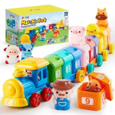 SYNCFUN Learning Toy Counting, Matching &amp; Sorting Montessori Learning Farm Train