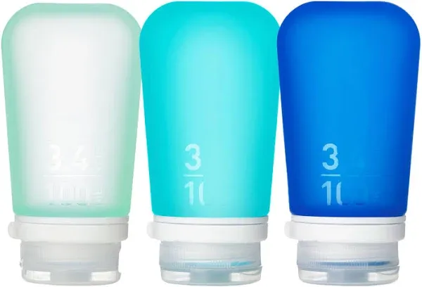 GoToob+ 3-Pack Small | Refillable Silicone Travel Bottle | Locking Lid | Food...