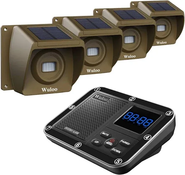 Solar Driveway Alarm Wireless Outside 1800ft Range, Outdoor Motion Sensor &amp; Dete