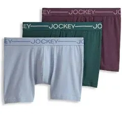 Jockey Men's Organic Cotton Stretch 4" Trunk Underwear 3-Pack