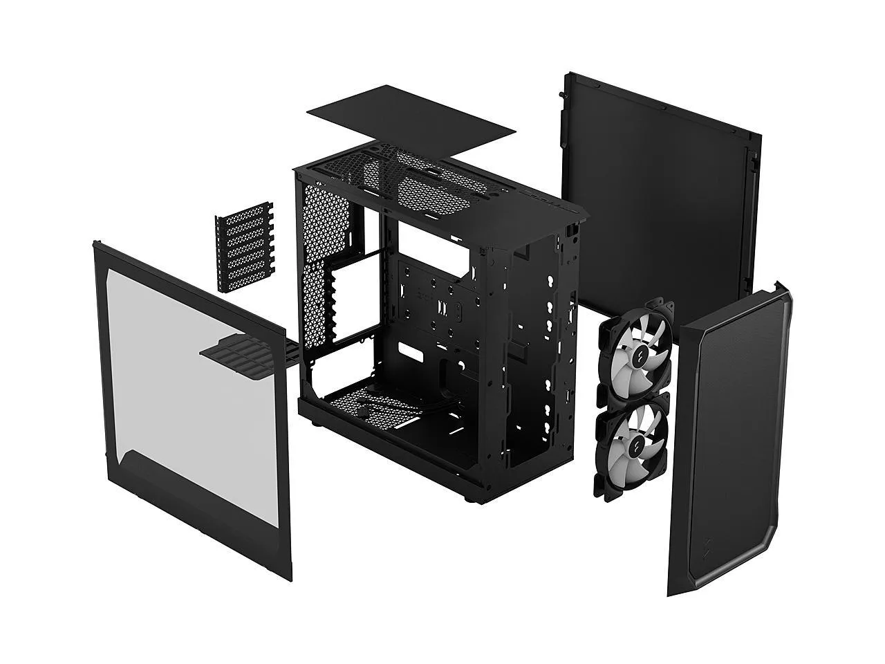 Fractal Design Focus 2 RGB Black ATX mATX Mini ITX Clear Tinted Tempered Glass Mid Tower Computer Case