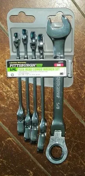 Pittsburgh Flex-Head SAE Ratcheting Combination Wrench Set