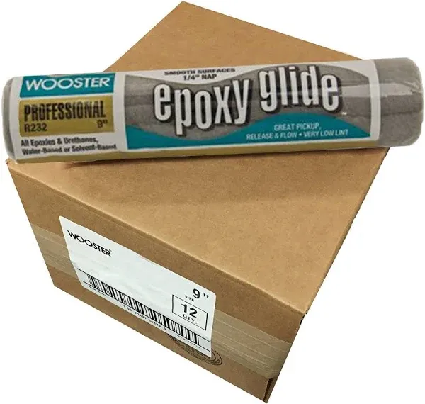 Wooster Brush R232-9 Epoxy Glide Roller Cover, 1/4-Inch Nap, 9-Inch