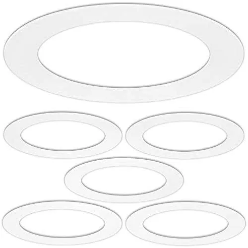 Luxrite 6-Pack White Goof Trim Ring for 5/6 Inch Recessed and Fixtures Lights