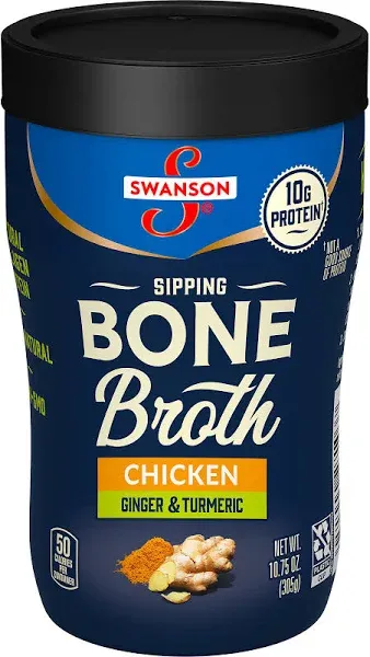 Swanson Sipping Bone Broth Chicken Bone Broth With Ginger & Turmeric