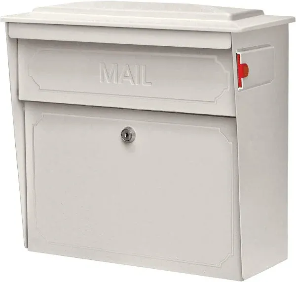 Mail Boss Townhouse High Security Locking Wall-Mount Mailbox, Cream White (7173)