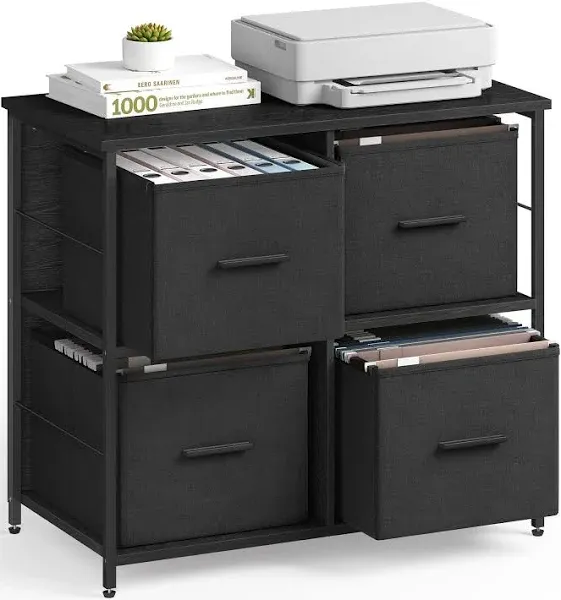 VASAGLE File Cabinet with 4 Drawers Printer Stand Cube Storage Shelf