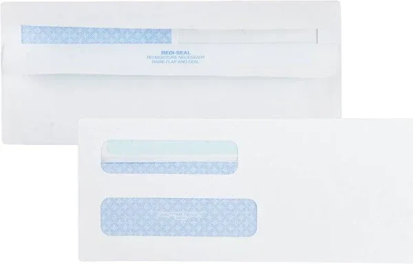 Quality Park Double Window Tinted Redi-Seal Check Envelope