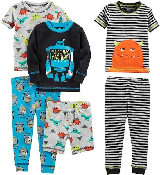 Simple Joys by Carter's Boys' 6-Piece Snug Fit Cotton Pajama Set