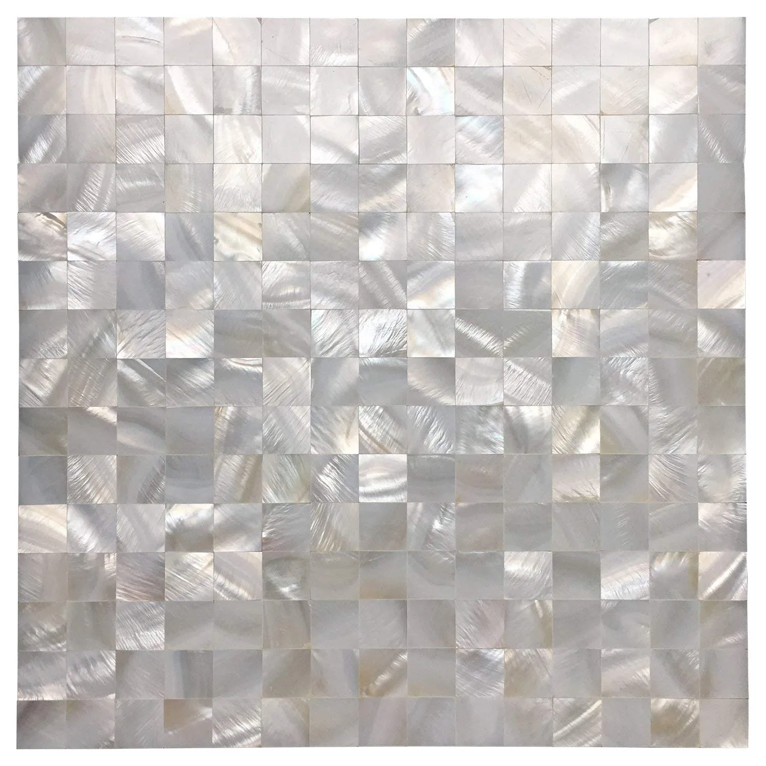 Art3d Oyster Mother of Pearl Square Shell Mosaic Tile for Kitchen Backsplashes, Bathroom Walls, Spas, Pools 12" X 12" Pack of 6