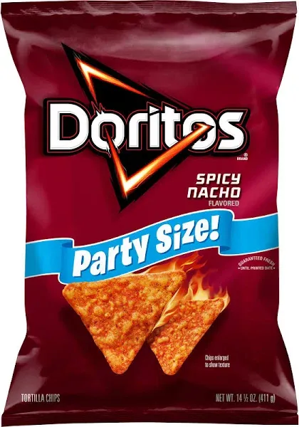 Doritos Party Size Tortilla Chips, Nacho Cheese (14.5 oz)