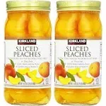 Signature Sliced Peaches, 24oz Glass Jar (Pack of 2, Total of 48 Oz)