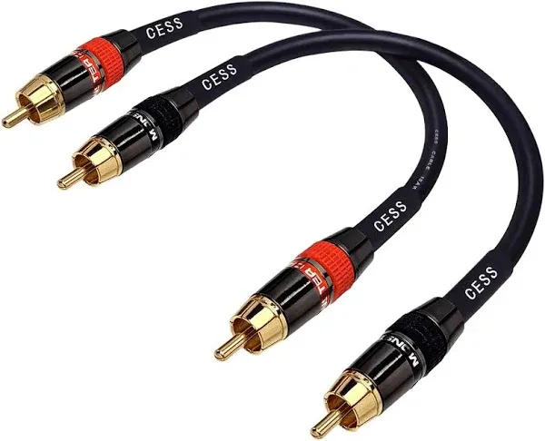 Cess-163-1F Low Noise Premium RCA 12 Gauge Audio Line Patch Cable (1 Foot)