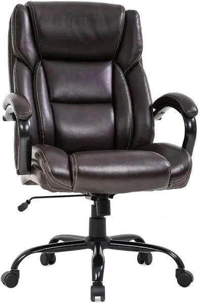 High-back Big and Tall Office Chair PU Leather Executive Chair w/ Lumbar Support