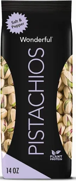 Paramount Farms 091842A25S Wonderful Pistachios, Salt & Pepper, 1.25oz Pack, 12/Box