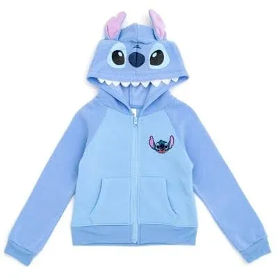 Disney Classics Girls Fleece Zip Up Cosplay Hoodie Toddler to Big Kid Sizes (2T - 14-16)